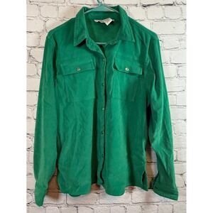 Sag Harbor Green Button Down Shirt Long‎ Sleeve Collared Top Size 12